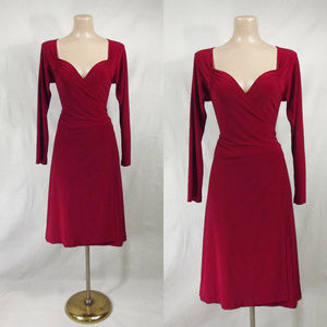 NORMA KAMALI Crimson Red Jersey Wrap Dress L